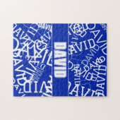 Voeg een naam, naam collage In blauw & wit Legpuzzel (Horizontaal)