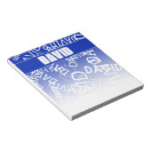 Voeg een naam, naam collage In blauw & wit Notitieblok (Schuin)