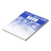 Voeg een naam, naam collage In blauw & wit Notitieblok (Linkerzijde)