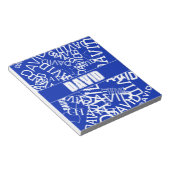 Voeg een naam, naam collage In blauw & wit Notitieblok (Schuin)