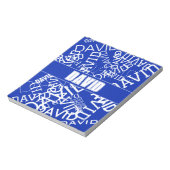 Voeg een naam, naam collage In blauw & wit Notitieblok (Linkerzijde)