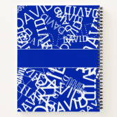 Voeg een naam, naam collage In blauw & wit Notitieboek (Achterkant)