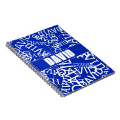 Voeg een naam, naam collage In blauw & wit Notitieboek (Rechterzijde)