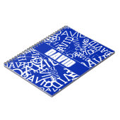 Voeg een naam, naam collage In blauw & wit Notitieboek (Linkerzijde)