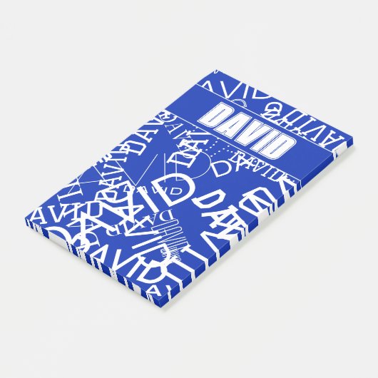 Voeg een naam, naam collage In blauw & wit Post-it® Notes (Schuin)