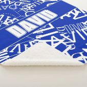 Voeg een naam, naam collage In blauw & wit Sherpa Deken (3/4)