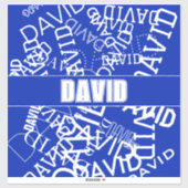 Voeg een naam, naam collage In blauw & wit Sticker (Vel)