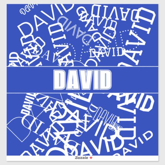 Voeg een naam, naam collage In blauw & wit Sticker (Vel)