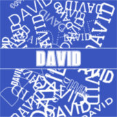 Voeg een naam, naam collage In blauw & wit Sticker (Voorkant)