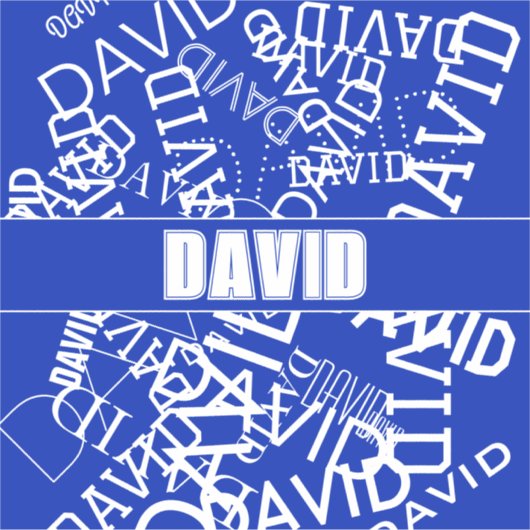 Voeg een naam, naam collage In blauw & wit Sticker (Voorkant)