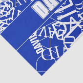 Voeg een naam, naam collage In blauw & wit Tissuepapier (Detail)