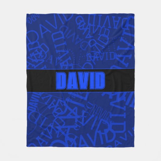 Voeg een naam, naam collage In marineblauw Fleece Deken (Voorkant)