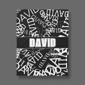 Voeg een naam, naam collage In zwart & wit Fleece Deken