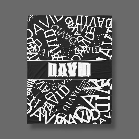 Voeg een naam, naam collage In zwart & wit Fleece Deken