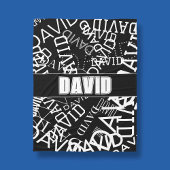 Voeg een naam, naam collage In zwart & wit Fleece Deken