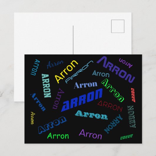 Voeg een naam of woord toe | Meerkleurig Briefkaart (Voorkant / Achterkant)