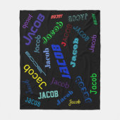 Voeg een naam of woord toe | Meerkleurig Fleece Deken (Voorkant)
