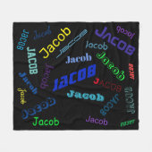 Voeg een naam of woord toe | Meerkleurig Fleece Deken (Voorkant (Horizontaal))