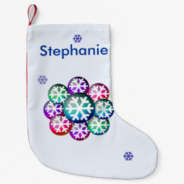 Voeg een naam sneeuwvlok Kerststok toe Kleine Kerstsok