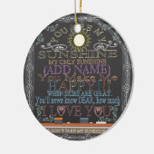 Voeg een naam Sunshine  Chalkboard toe Keramisch Ornament (Links)
