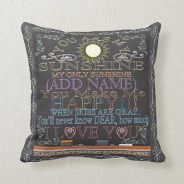 Voeg een naam Sunshine Chalkboard toe Kussen