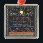 Voeg een Naam Sunshine Chalkboard toe Metalen Ornament<br><div class="desc">Voeg een naam aan deze schattige retro het kunstwerk van het klembord toe.</div>