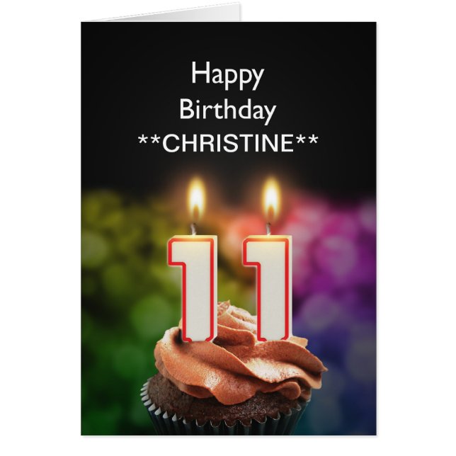 Voeg een naam toe, 11e verjaardagskaart (Voorkant)