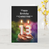 Voeg een naam toe, 13e verjaardagskaart kaart (Gele Bloem)