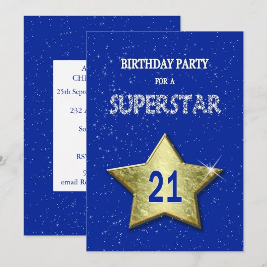 Voeg een naam toe, 21e verjaardag Partij Kaart (Voorkant / Achterkant)