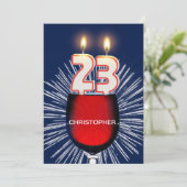 Voeg een naam toe, 23rd Birthday party Invitation, Kaart (Staand voorkant)