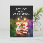 Voeg een naam toe, 23ste verjaardag Uitnodiging (Staand voorkant)