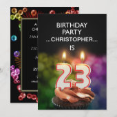 Voeg een naam toe, 23ste verjaardag Uitnodiging (Voorkant / Achterkant)