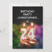 Voeg een naam toe, 24e verjaardag Uitnodiging (Voorkant)