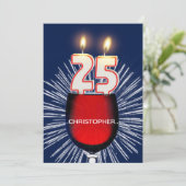 Voeg een naam toe, 25e verjaardag Uitnodiging, wij Kaart (Staand voorkant)