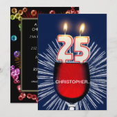 Voeg een naam toe, 25e verjaardag Uitnodiging, wij Kaart (Voorkant / Achterkant)