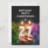 Voeg een naam toe, 27th Birthday party Uitnodiging (Voorkant)