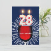 Voeg een naam toe, 28th Birthday party Invitation, Kaart (Staand voorkant)