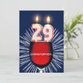 Voeg een naam toe, 29e verjaardag Uitnodiging, wij Kaart (Staand voorkant)