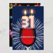 Voeg een naam toe, 31e verjaardag Uitnodiging, wij Kaart (Voorkant / Achterkant)