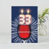 Voeg een naam toe, 33e verjaardag Uitnodiging, wij Kaart (Staand voorkant)