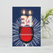 Voeg een naam toe, 34e verjaardag Uitnodiging, wij Kaart (Staand voorkant)