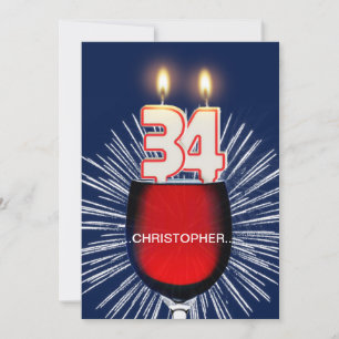 Voeg een naam toe, 34e verjaardag Uitnodiging, wij Kaart