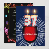 Voeg een naam toe, 37e verjaardagsfeestje Uitnodig Kaart (Voorkant / Achterkant)