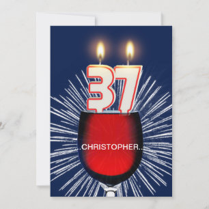 Voeg een naam toe, 37e verjaardagsfeestje Uitnodig Kaart