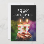 Voeg een naam toe, 37th Birthday Party Uitnodiging (Voorkant)