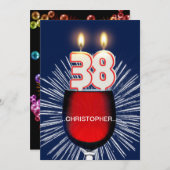 Voeg een naam toe, 38e verjaardag Uitnodiging, wij Kaart (Voorkant / Achterkant)