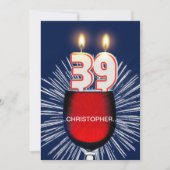Voeg een naam toe, 39e verjaardagsfeestje Uitnodig Kaart (Voorkant)