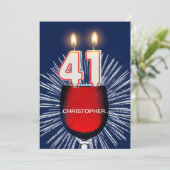 Voeg een naam toe, 41st Birthday party Invitation, Kaart (Staand voorkant)