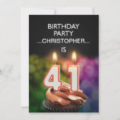Voeg een naam toe, 41ste verjaardag Uitnodiging (Voorkant)