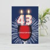 Voeg een naam toe, 43e verjaardag Uitnodiging, wij Kaart (Staand voorkant)